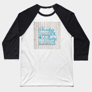 Shabby Chic  barn wood turquoise  beachy typography beach life Baseball T-Shirt